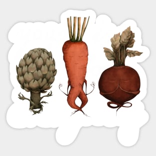 vegetables yoga Sticker